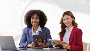 Forensic accountant reviewing financial records