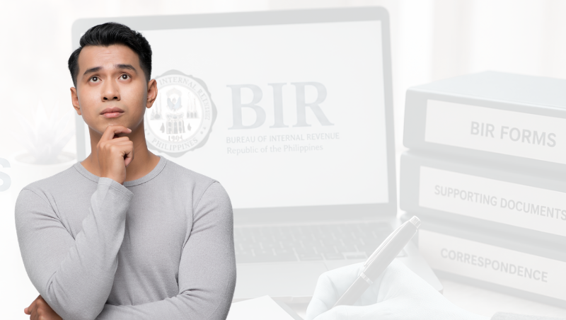 Taxpayer reviewing a Bureau of Internal Revenue letter.