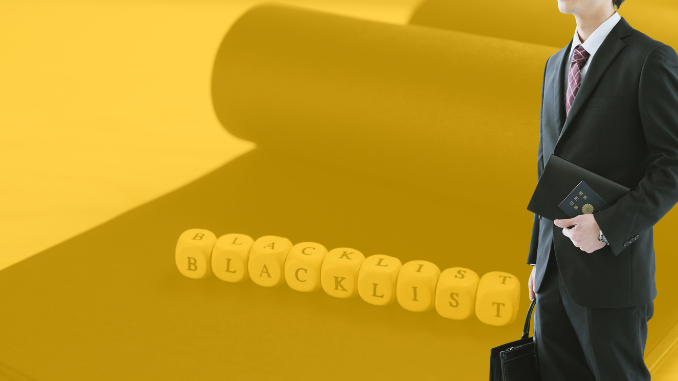 A man holding a case with passport