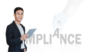 Professional reviewing data privacy policies