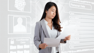 person who's checking employees credentials